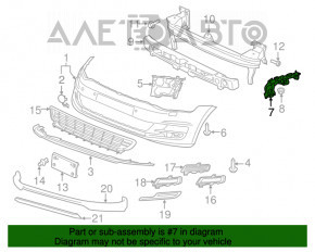 Suportul pentru bara de protecție față dreapta VW Golf 15-17 nou original