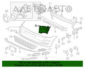 Кронштейн переднего бампера левый VW Golf 15-17