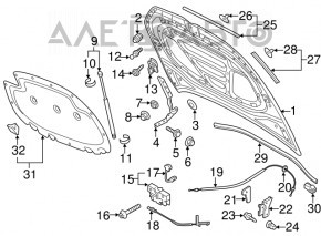 Амортизатор капота VW Golf 15- OEM