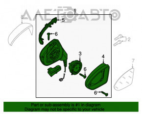 Oglindă laterală dreapta VW Golf 15- nouă, originală OEM