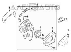 Oglindă laterală dreapta VW Golf 15- nouă, originală OEM