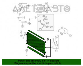 Radiator de răcire apă VW Passat b7 12-15 SUA 3.6