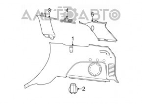 Capacul arcului drept Jeep Grand Cherokee WK2 17-20 negru, zgârieturi