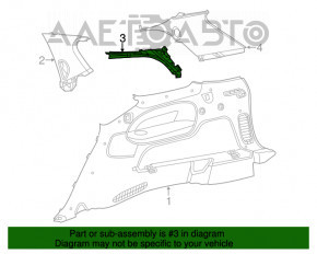 Capac spate stânga medie Dodge Durango 11-17 negru