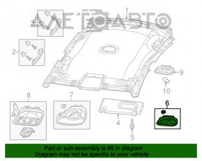 Plafonul de iluminare frontal pentru Chrysler 200 15-17 negru fără geam, zgârieturi.