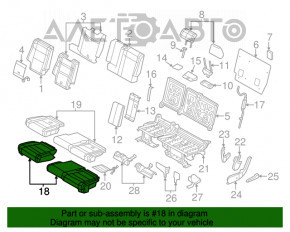 Rândul din spate al scaunelor, al doilea rând Jeep Grand Cherokee WK2 11-13 piele neagră.