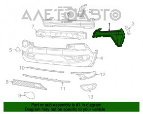 Bara fata goala dreapta fara ornament Jeep Cherokee KL 14-18 Trailhawk, alb