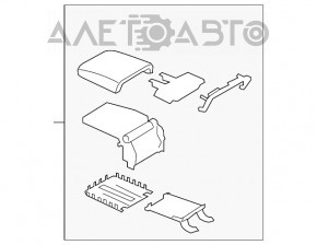 Brațul de cot VW Tiguan 09-17, material textil, negru, pentru curățare