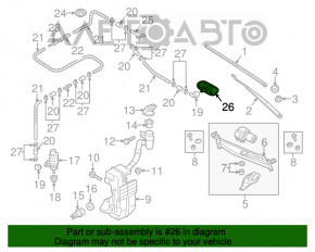 Форсунка омывателя лобового стекла левая VW Passat b8 16-19 USA без подогрева