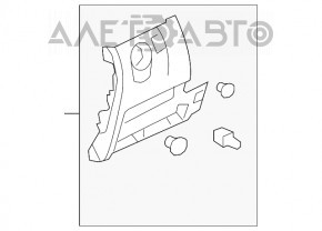 Capacul genunchiului șoferului asamblat pentru VW Tiguan 09-17 cu compartiment pentru depozitare, maro.