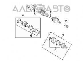 Axul cu roți față stânga VW Tiguan 09-17 manual, manșonul exterior al omucii este rupt