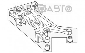 Bara spate VW Tiguan 09-17 AWD ruginită, lovită și deteriorată, 2 airbag-uri de înlocuit.