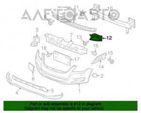 Suportul amplificatorului pentru bara de protecție față stânga VW Tiguan 09-11 pre-restilizare.