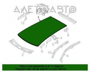 Acoperișul metalic pentru VW Tiguan 09-17 fără trapă a fost tăiat.