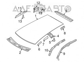 Acoperișul metalic pentru VW Tiguan 09-17 fără trapă a fost tăiat.