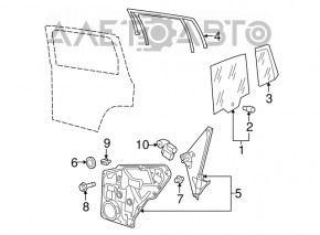 Geamul ușii din spate dreapta VW Tiguan 09-17, tonifiere de fabrică, zgârieturi.