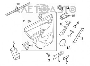 Capacul ușii, cartela din spate stânga VW Tiguan 09-17, maro