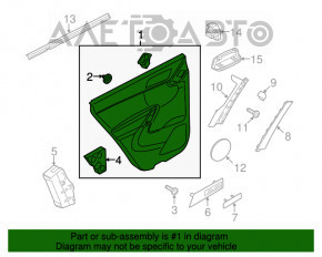 Capacul usii spate dreapta VW Tiguan 09-17 negru cu insertie neagra din panza, cotiera din panza, zgarieturi, fara reflector.