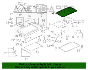 Garnitură panoramică VW Tiguan 09-17 nouă OEM originală