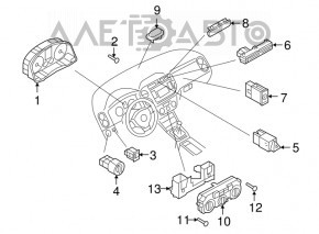 Butonul de avertizare de urgență VW Tiguan 09-17