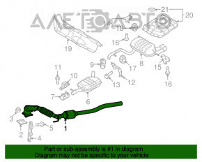 Tubul de admisie cu catalizator pentru VW Tiguan 09-17 cu sondă lambda.