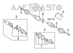 Привод полуось передняя левая VW Tiguan 09-17 FWD акпп AND