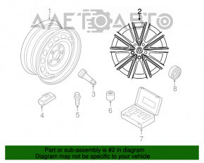 Диск колесный R17 VW Tiguan 09-17 тип 2, легкая бордюрка, полез лак