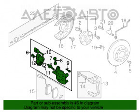 Suport spate stânga VW Tiguan 09-17 cu defect la fixare.