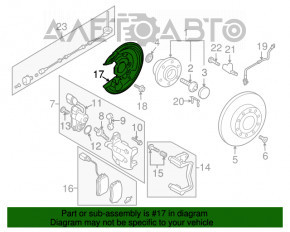 Capacul discului de frână spate stânga VW Tiguan 09-17 FWD nou OEM original