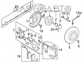 Capacul discului de frână spate stânga VW Tiguan 09-17 FWD nou OEM original