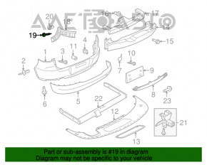 Suportul pentru bara spate stânga VW Tiguan 09-11 pre-restyling, nou, original OEM.