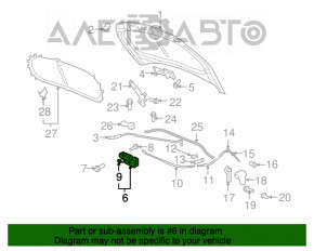 Замок капота VW Tiguan 09-17 без датчика OEM