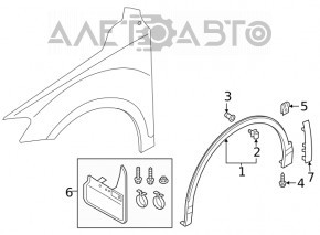 Flapsuri fata 2buc VW Tiguan 18 - nou original OEM