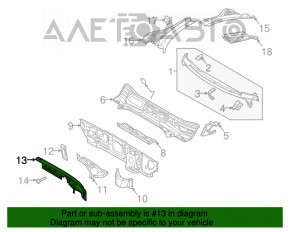 Placă de ștergătoare dreaptă metalică VW Tiguan 18-