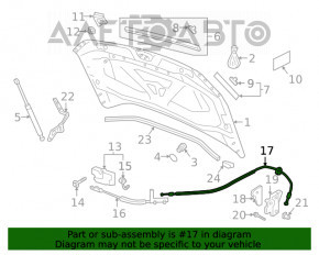 Cablu de deschidere a capotei VW Tiguan 18- partea din spate