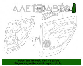 Capac usa interioara spate dreapta Fiat 500L 14-