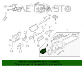 Deflectorul de aer al grilei de ventilare a bordului stâng VW Tiguan 18- negru