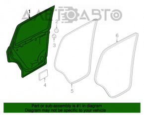 Usa spate stanga goala VW Tiguan 18- alb LC9A, lovituri