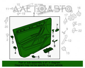 Обшивка двери карточка передняя правая VW Tiguan 18- черн, надрыв, царапины