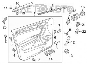 Capacul ușii, cartela frontală stânga VW Tiguan 18- negru-gri, pentru curățare chimică