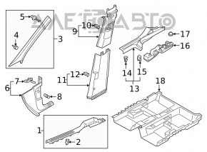 Capacul suportului frontal dreapta superioara VW Tiguan 18- gri