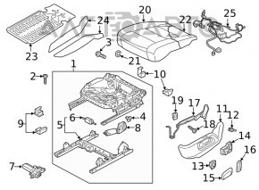 Scaun șofer VW Tiguan 18- fără airbag, electric, piele, gri, electricitate defectă, are nevoie de curățare chimică