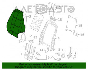 Scaun de pasager VW Tiguan 18- fără airbag, material textil gri