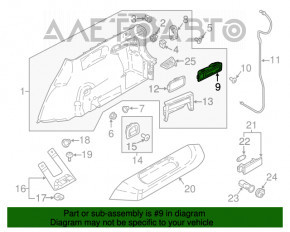 Maneta de inclinare bancheta spate stanga VW Tiguan 18- negru, pentru 2 randuri, fara cablu