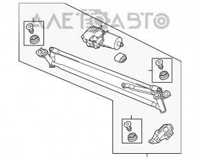 Trapezul de curățare a parbrizului cu motor pentru VW Tiguan 18-