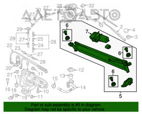 Trapezul de curățare a parbrizului cu motor pentru VW Tiguan 18-