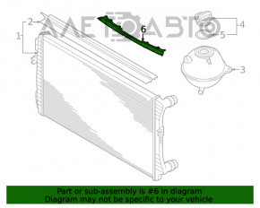 Дефлектор радиатора верхний VW Tiguan 18- сломано крепление