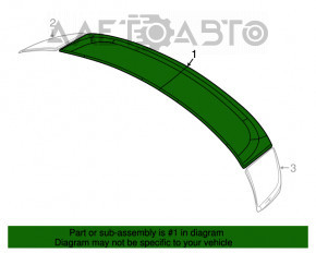 Spoilerul capacului portbagajului Dodge Charger 15-20 este format din 3 piese