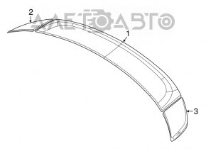 Spoilerul capacului portbagajului Dodge Charger 15-20 este format din 3 piese
