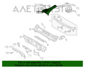 Grila stergatoarelor din plastic stanga VW Tiguan 18- noua originala OEM, ghidaj rupt.